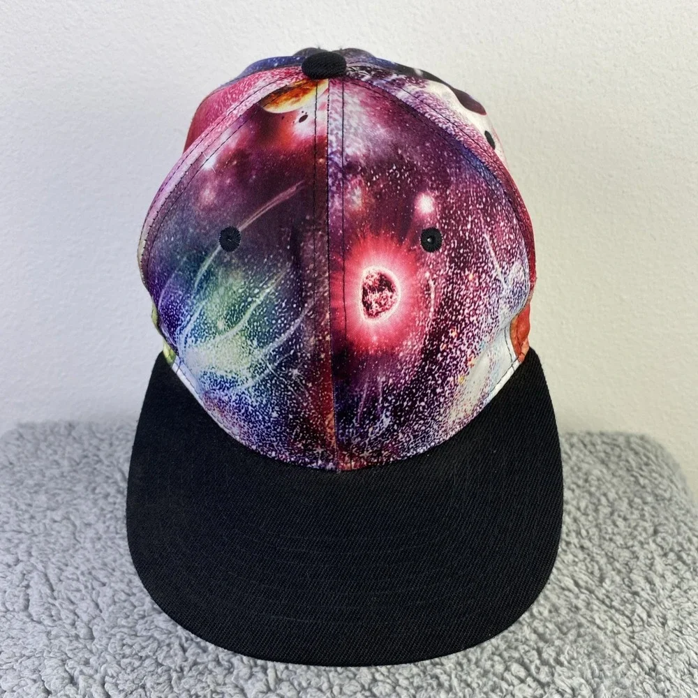 SnapBack Hip Hop Hat Unisex OS Multicolor Black Flat Bill Cosmos Street Wear